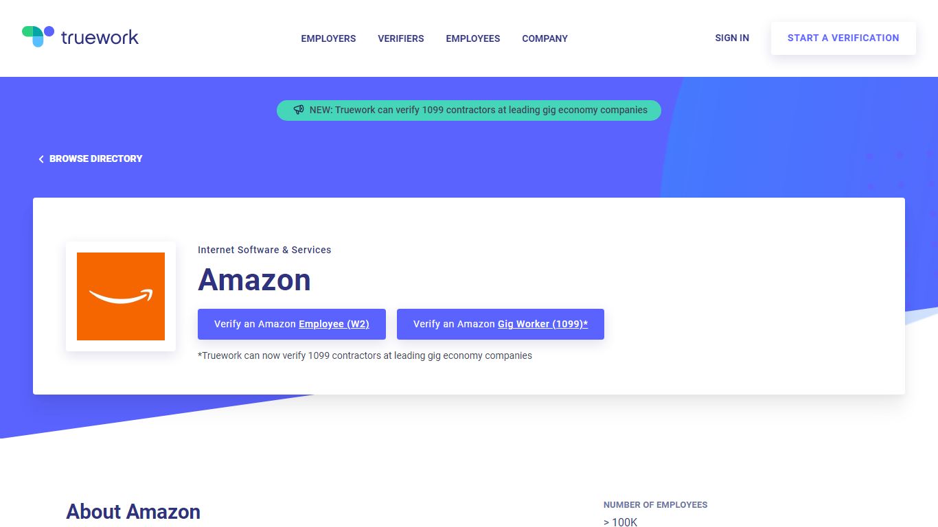 Employment Verification for Amazon | Truework