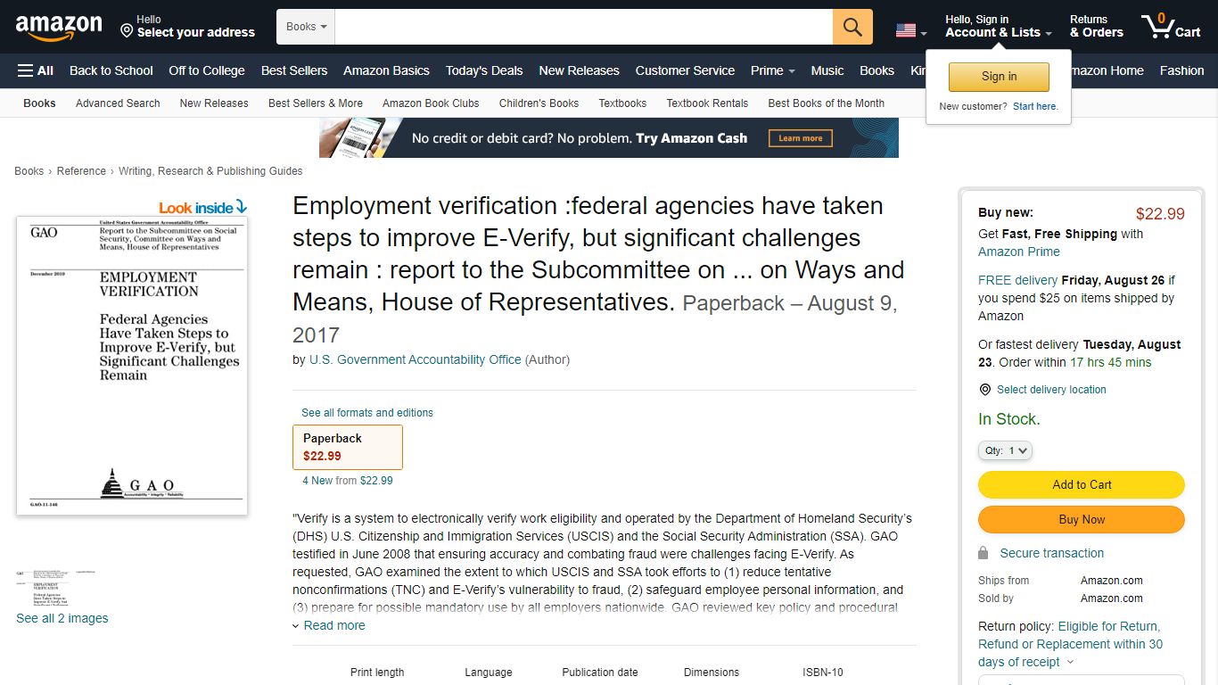 Amazon - Employment verification :federal agencies have taken steps to ...